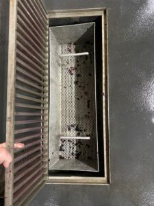 Clearing solids entring drains to minimise winery wastewater impacts